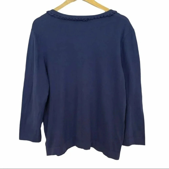 Lands End L Navy Cardigan with Gold buttons - Picture 2 of 6